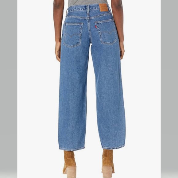 Levi’s Premium Women’s Baggy Dad Jeans Midrise Medium Wash Stretch Warm Tech NWT